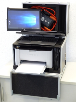 Neu: LaserProfi-2 HU   EDV-Koffer/Prüfkoffer mit HP Laserdrucker