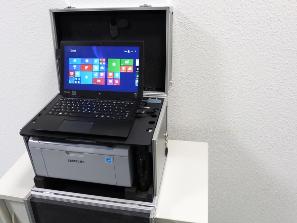 Neu: LaserProfi-2 HU   EDV-Koffer/Prüfkoffer mit HP Laserdrucker